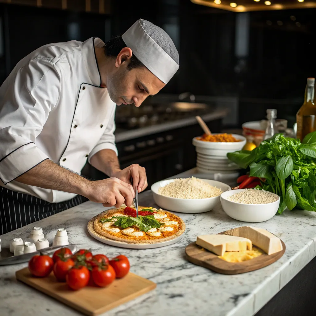 Chef preparing Italian dish